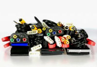 a pile of cables and connectors